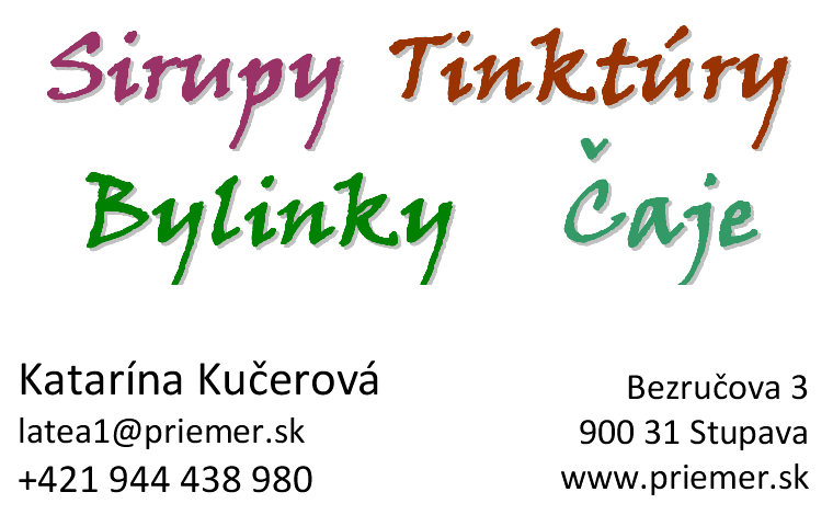 Sirupy, Tinktury, Bylinky, Caje